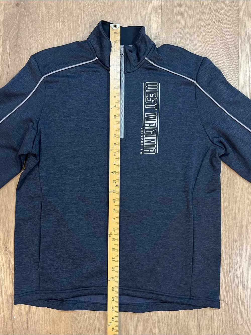 WVU Mountaineers Champion Navy Half- Zip Pullover West Virginia Chest Print